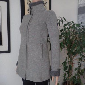 Bench Sherpa Lined Funnel Neck High Collar Knit Thick Sweater / Jacket - S